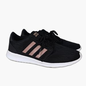 Adidas Cloudfoam Womens 10 Black Lace Knit Pink Running Sneakers